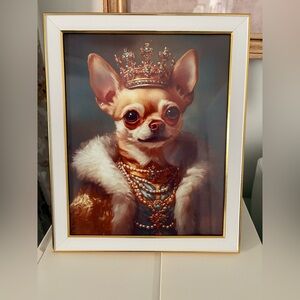 Regal Chihuahua Portrait in Gold Frame